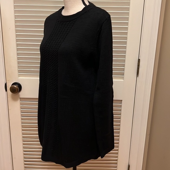 Soft Surroundings Sydney Cable Wool Blend Sweater in Black - Picture 9 of 15
